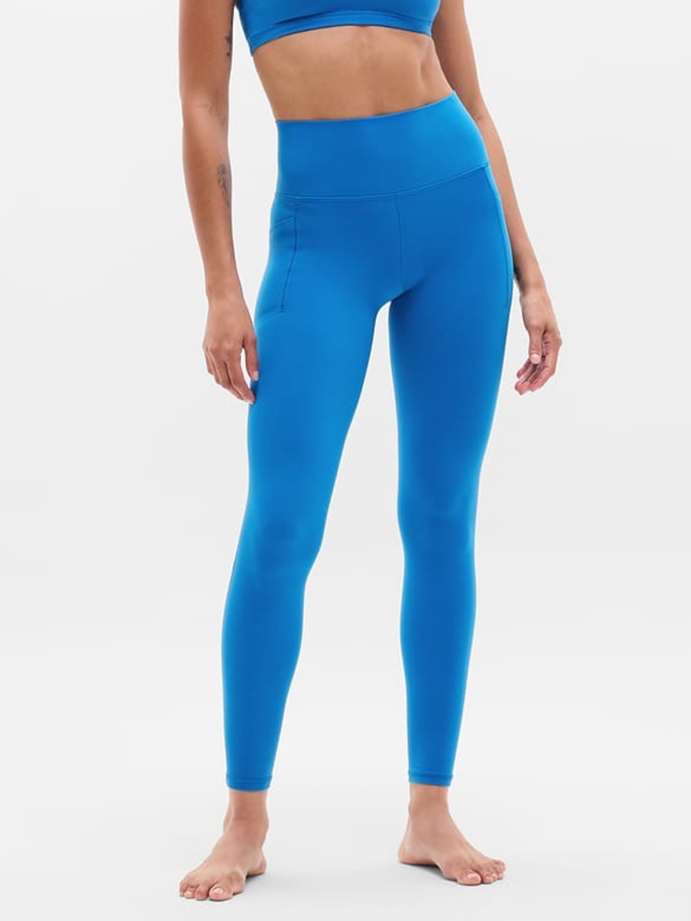 Athleta Salutation Stash Blue High-Waist Leggings with Side Pocket